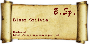 Blasz Szilvia névjegykártya